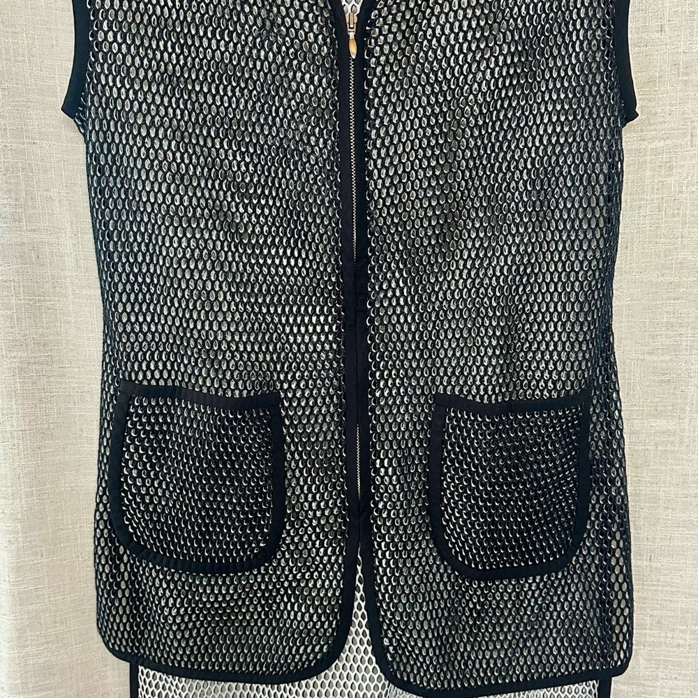Black and White Mesh Vest